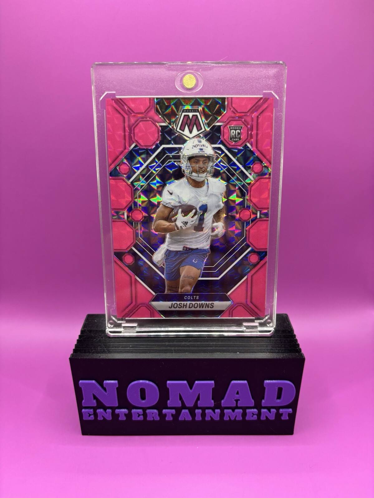 2023 Panini Mosaic - Rookies Pink Fluorescent Mosaic Prizm #339 Josh Downs /10