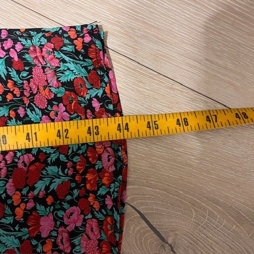 J. Crew Collection Midikleid Blumen Puffärmel V-Ausschnitt rot rosa grün 4 - Bild 9 von 10
