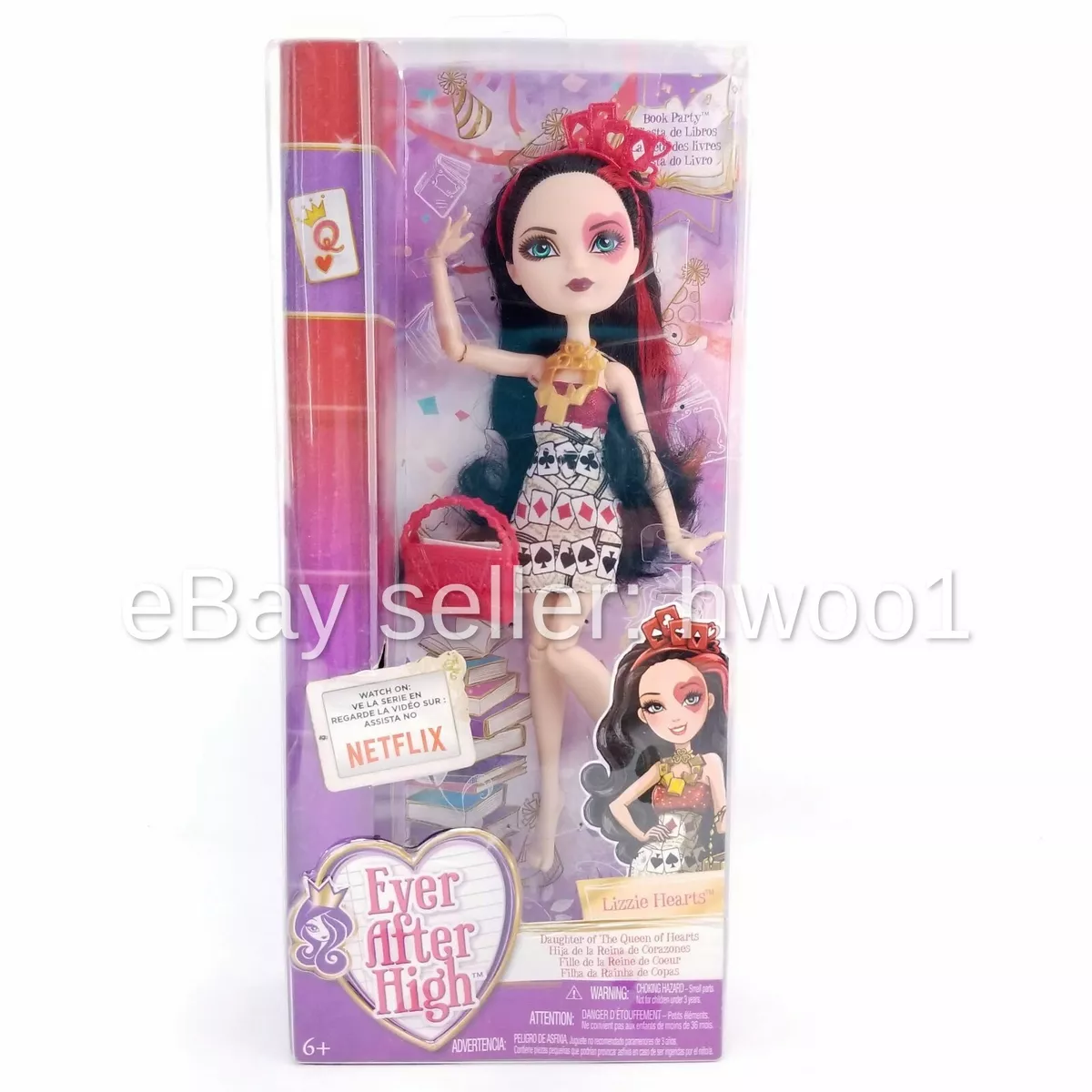 Ever After High Lizzie Hearts Book Club Doll in Original Box, MISSING SHOES