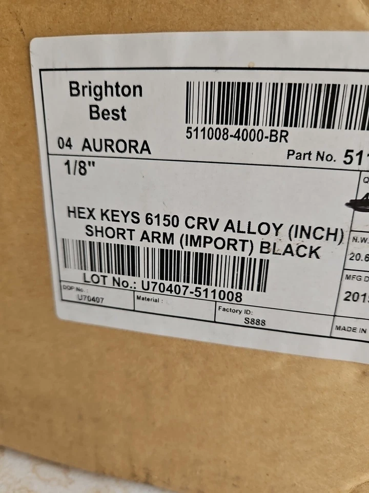 25 PC Lot 5/32" Hex Key 6150 Short Arm New! - Image 3 of 3