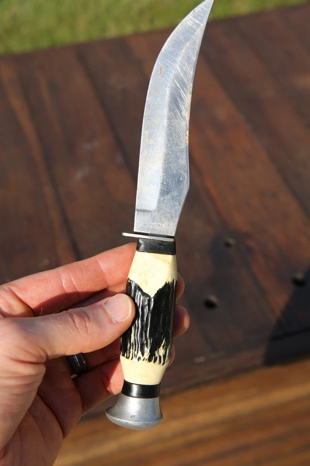 Vintage Hunting Knife fixed blade Faux Stag handle Brazil Stainless Steel blade - Image 3 of 4
