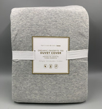 Pottery Barn Teen Organic Favorite Tee Duvet Cover Light Gray Full Queen Q78A