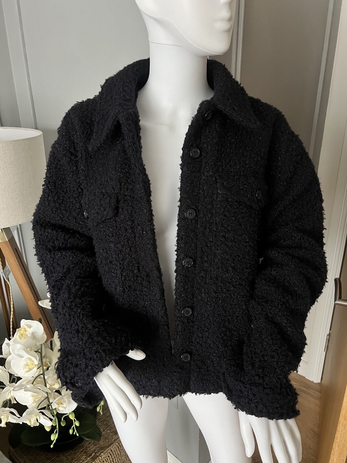 Phase Eight Jacket size UK 12 Navy Blue Teddy Bear coat