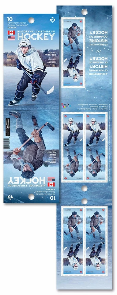 HOCKEY HISTORY = CANADA - USA  JOINT ISSUE =Booklet of 10 MNH Canada 2017 #3041a - Image 2 of 3