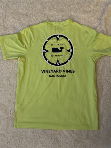 Vineyard Vines Performance Shirt Boys L Nantucket Stretch Short Sleeve Neon - Picture 5 of 6
