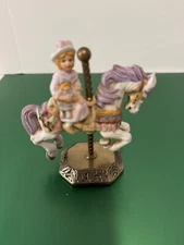 Willitts Design Carousel Horse Brass And Porcelain 1986