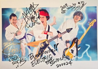 Electric Eel shock Signed presentation size A4 on glossy print by Band Members