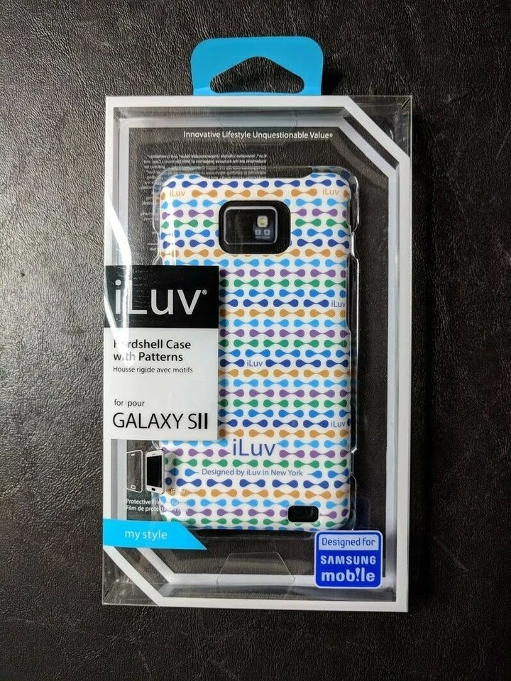 Funda protectora de plástico duro para teléfono celular iLuv para Samsung Galaxy SII S II - azul Foto 2 de 3