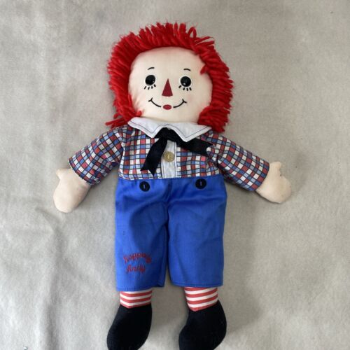 Vintage 1970's Unbranded 15" Raggedy Andy Doll Embroidered Cloth Plush