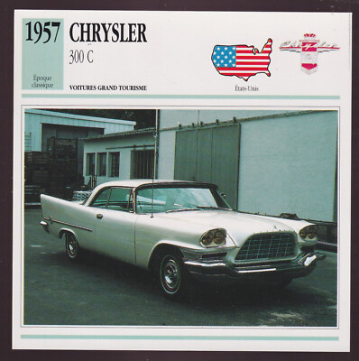 1957 Chrysler 300-C 300C American Car Photo Spec Sheet Info French Card