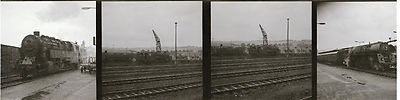 4 x Eisenbahn Negativ DR Dampflok mit Bahngelände und Krahn   ( 113