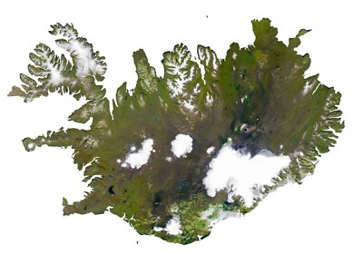 Iceland Satellite Map GLOSSY POSTER PICTURE PHOTO PRINT BANNER 12607