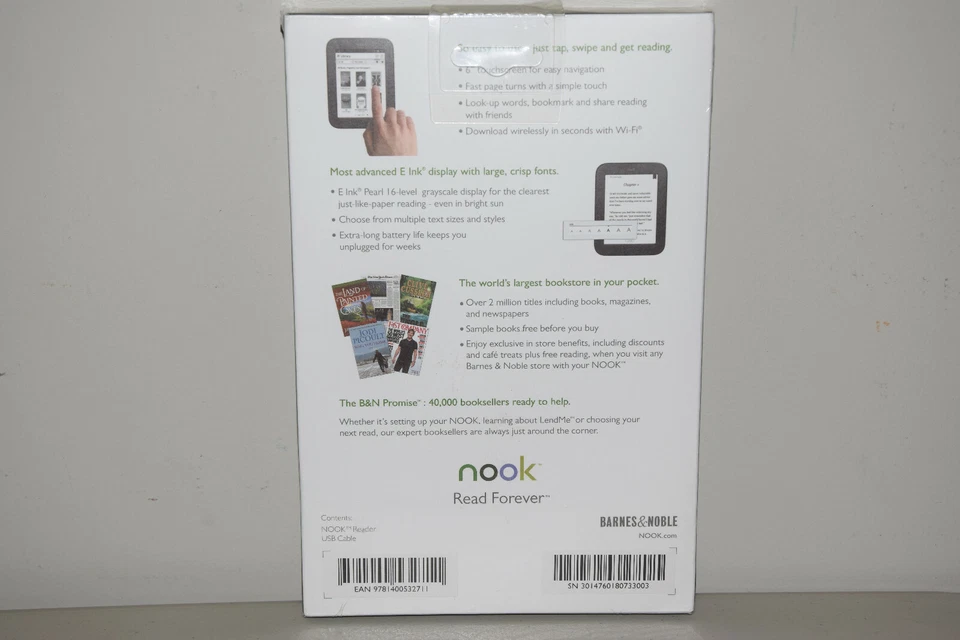Barnes & Noble Nook Simple Touch 2GB, Wi-Fi, 6in eBook e Reader Black New Sealed - Image 4 of 4