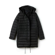 Woman's Lacoste Black Cinch Waist Padded Coat Jacket 8uk 36eur£380