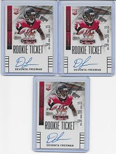 (3) CARD ROOKIE LOT 2014 14 PANINI CONTENDER DEVONTA FREEMAN ROOKIE TICKET AUTO