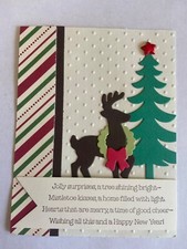 Sleigh ride jolly surprise Christmas holiday card kit of 6 made w/ Stampin' Up