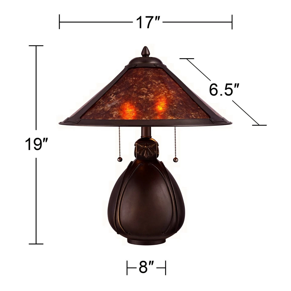 Mission Craftsman Mica and Bronze Table Lamp - New! - Image 4 of 4