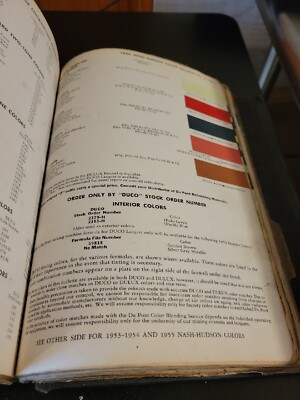 1956 DUPONT NASH HUDSON COLORS PAINT CHIP SWATCH SHEET BULLETIN NO 2. 