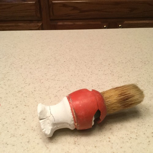 Vintage Men's Shaving Barber Brush Animal Hair Broken Bristles NICE - Picture 7 of 8