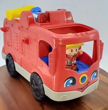 Fisher Price Little People Firetruck Lights Sounds with Firemen Free Ship