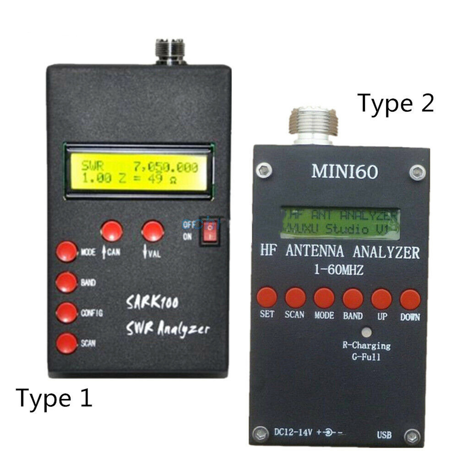 SARK-100 Mini60 HF ANT SWR Antenna Analyzer Meter 1-60Mhz  Bluetooth