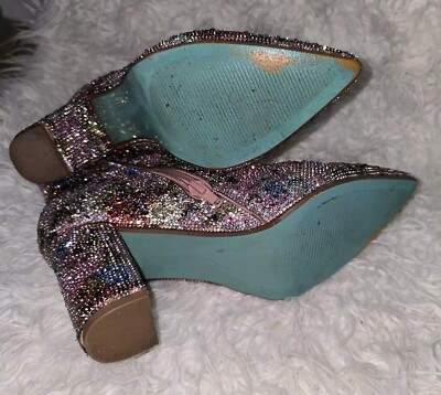 blue by betsey johnson cady dress bootie BETSEY JOHNSON CADY FLORAL DIVA RHINESTONE COWBOY BOOTS SIZE 7 Only used for a