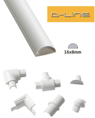 D-Line 16 mm x 8 mm weiß Micro Trunking Verbinder PVC Kabelmanagement