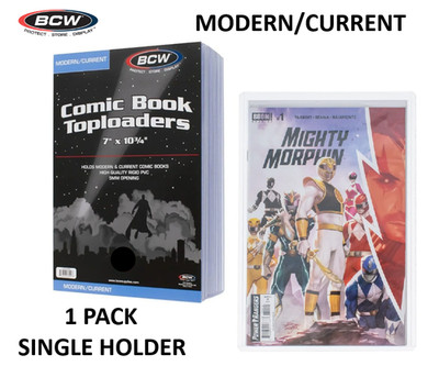 BCW (New) 1 Pack Single Comic Book Top Loader - Current/Modern Rigid PVC Holder