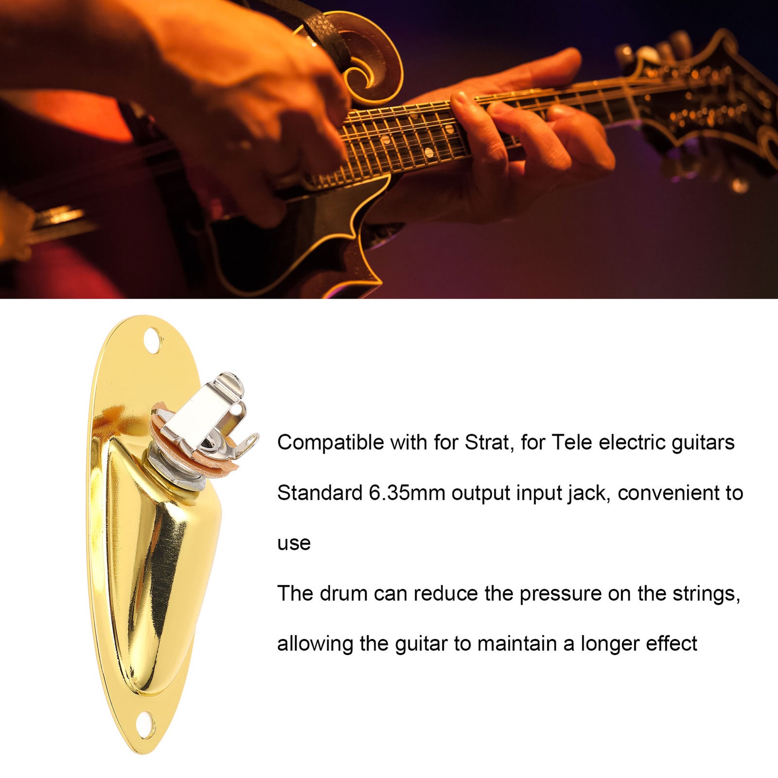 Guitar Input Jack Boat Style 6.35mm Metal Electric Guitar Input Output Socke.