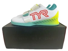 TYR L-1 Lifter Shoes White/Green /Yellow Weightlifting Gym Women’s 6.5 $200