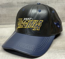 Vintage Leather West Virginia Mountaineers Snapback Hat Made In USA By MODERN