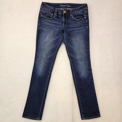 American Eagle Skinny Stretch Jeans Womens 6 Medium Wash Denim Low Rise 