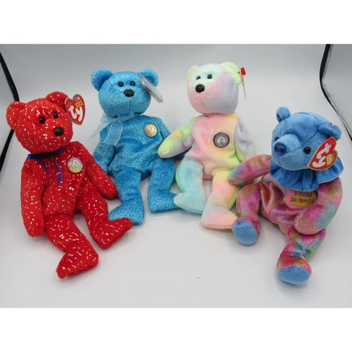 Beanie Baby Lot September Classy Decade B. B. Bear Plush Vintage Bear Ty Warner