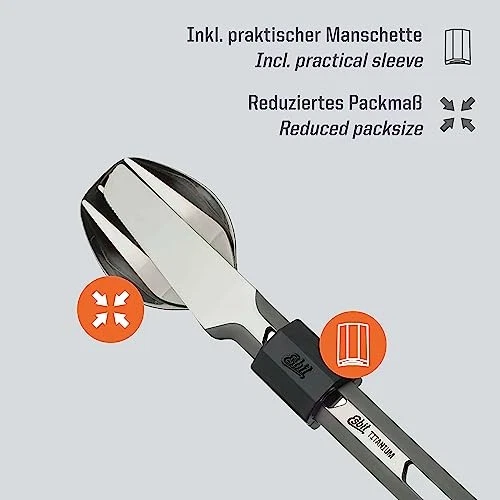 Esbit Ultra Lightweight Titanium Cutlery 3 Piece Set with Fork  Spoon and Knife - Image 4 of 4