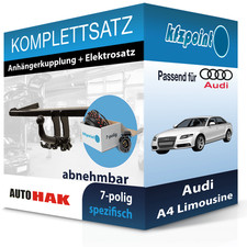 Für Audi A4 Limo. 04- AUTO HAK Anhängerkupplung abnehmbar + 7polig E-Satz neu