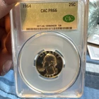 1964 Washington Quarter 25C Proof Silver PR66 CAC Certified, Philadelphia