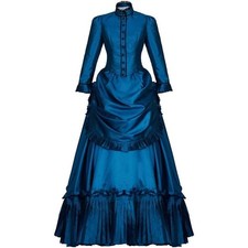 Cosplay Costume Victorian Bustle Dress Civil War Southern Belle Gown