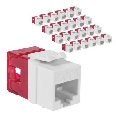 CAT6 Keystone Jack with Slim Profile 180 Degree Punch Down, RJ45 UL Listed Poe++