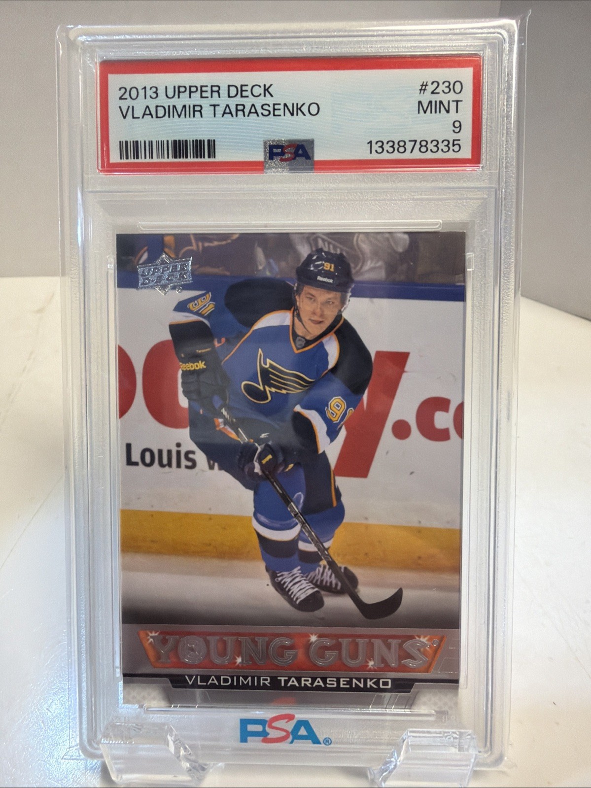 2013 Upper Deck Vladimir Tarasenko PSA 9 Young Guns RC #230 STL Blues view 1