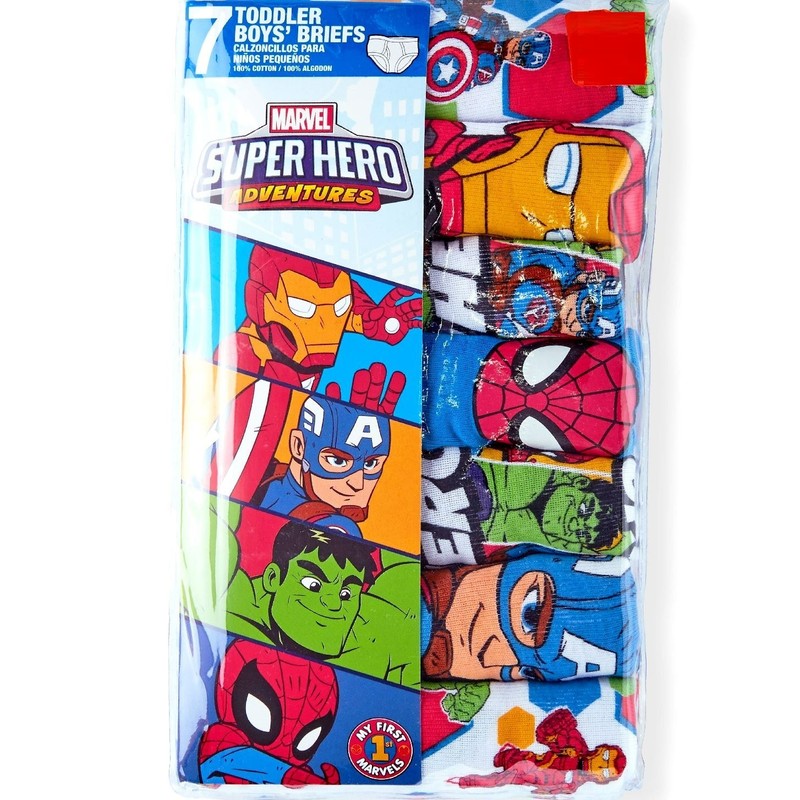 Marvel AVENGERS Toddler Boy's size 2T/3T BRIEFS 7-Pairs COTTON ~ New in Package