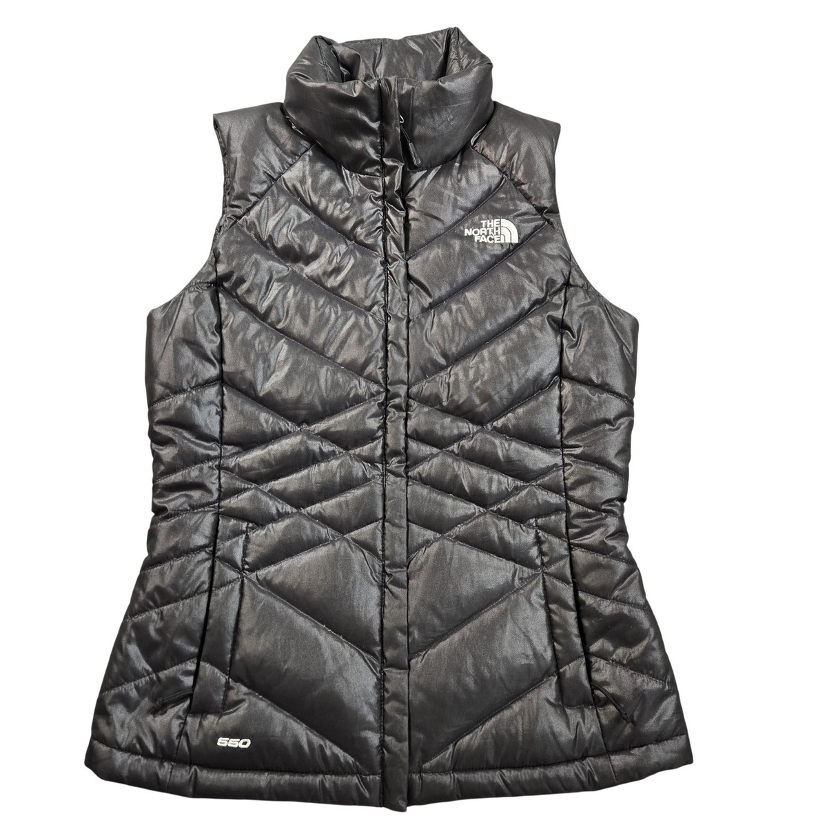 The North Face Aconcagua Vest Womens XS Black 550 Down Puffer Full