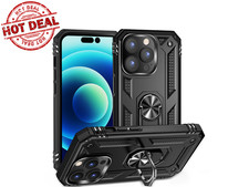 Case For iphone 13 Pro Shockproof Armoured Case Magnetic Ring stand Case Black