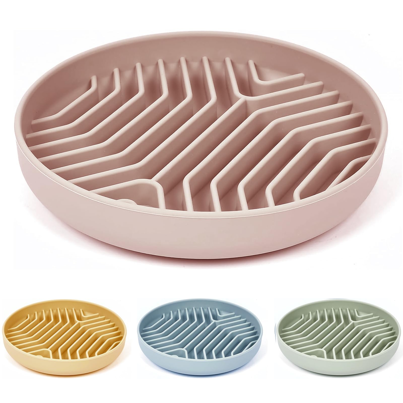 New Best Slow Feeder Dog Bowls Puzzle Silicone Feeding Bowls with Suction Cups
