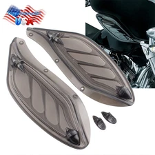 Smoke Adjustable Fairing Side Wind Air Deflector For Harley Touring Glide 96--13
