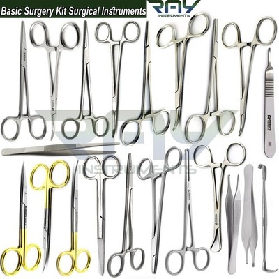 General Surgery Kit Surgical Instruments Scissors Needle Holder Forceps Tweezers