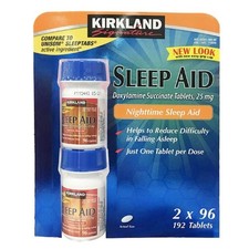 Kirkland Signature Sleep Aid Doxylamine Succinate 25 Mg, 96 Count Pack of 2 