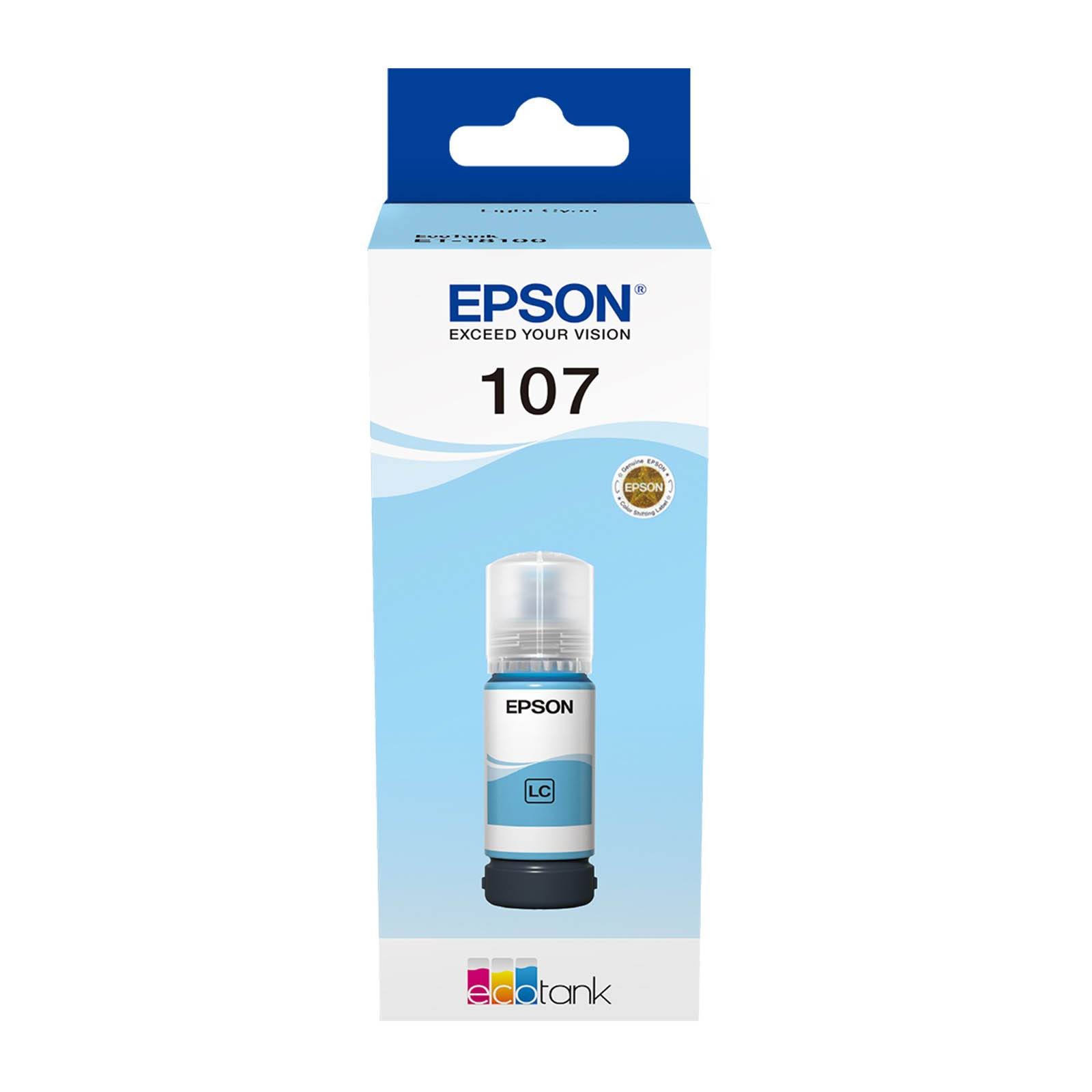 Epson Lightcyan 107 (C13t09b540) Light Cyan Original Ink Bottle - Image 4