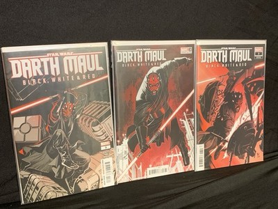 Star Wars Darth Maul Black, White & Red #3 comic lot 3 variants