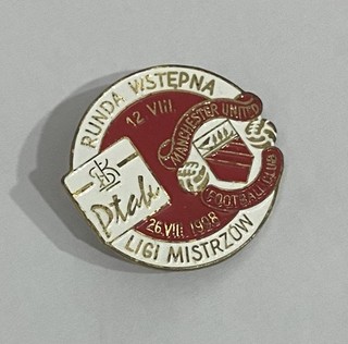 MANCHESTER UNITED Football Club FC Enamel Badge OLD 1998 VERY RARE. V LKS LODZ