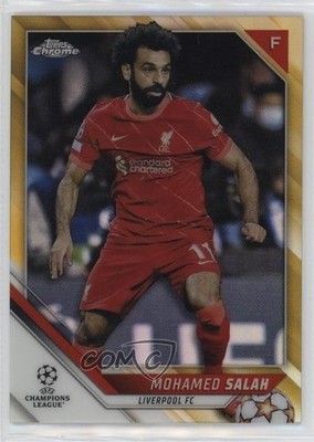 2021-22 Topps Chrome UEFA Champions League Gold Refractor 6/50 Mohamed Salah 8e3